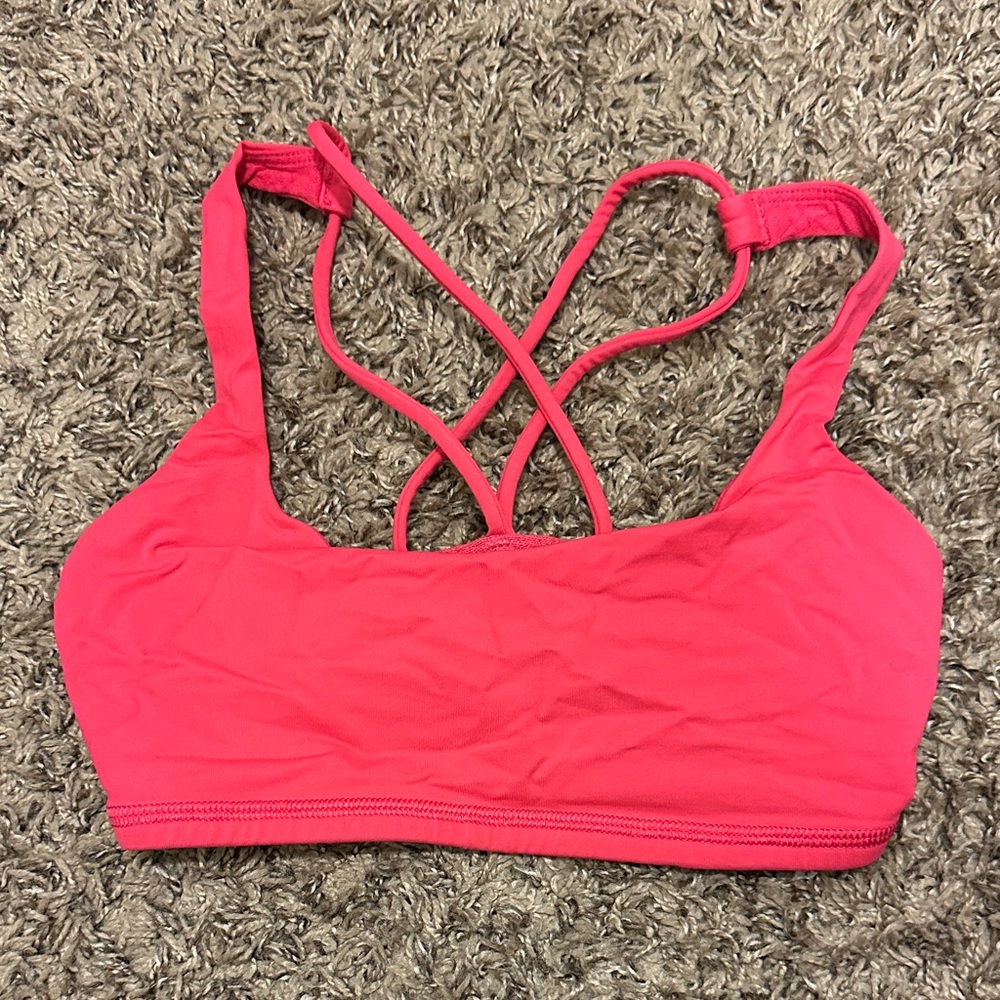 lululemon athletica Vibrant Pink Strappy Sports Bra